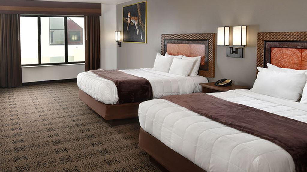 An interior of a Kalahari Resorts hotel room.
