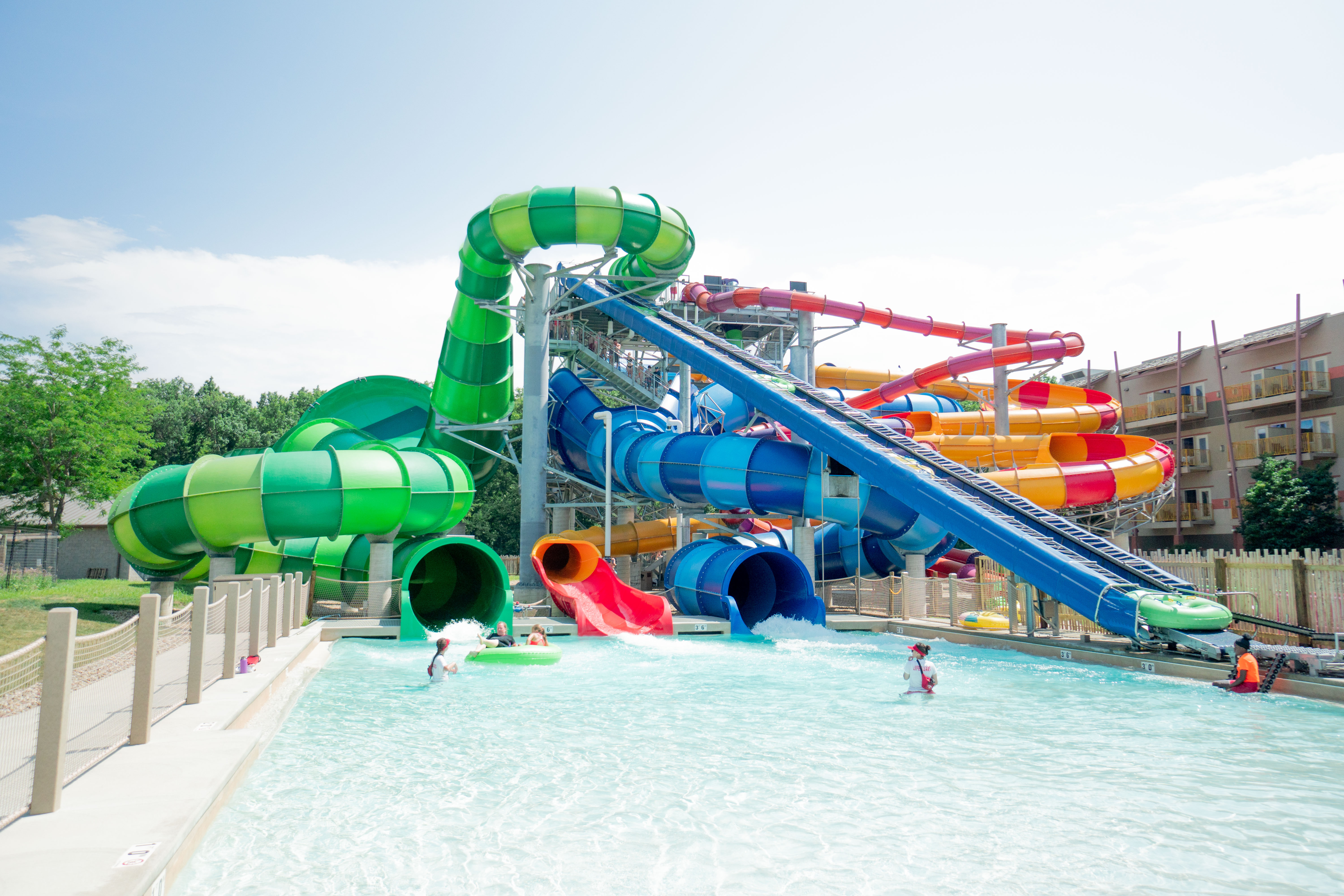 view of the waterslide tower in Sandusky, OH
